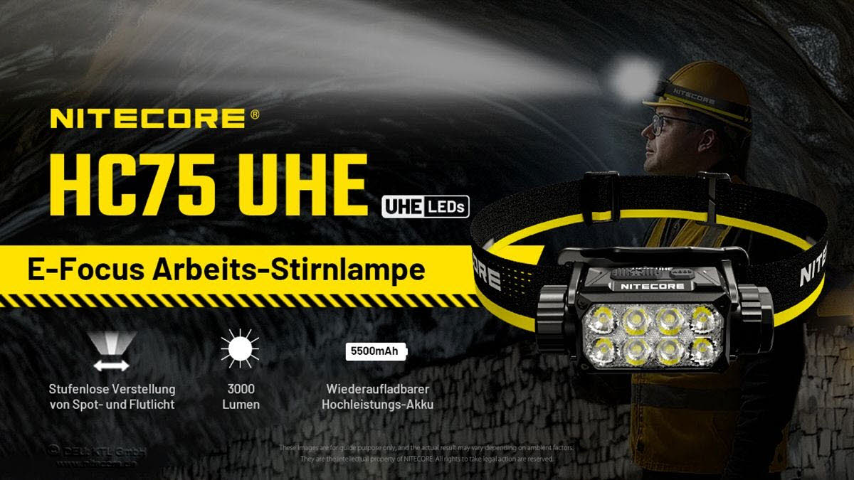 Nitecore HC75 UHE - 3000 Lumen